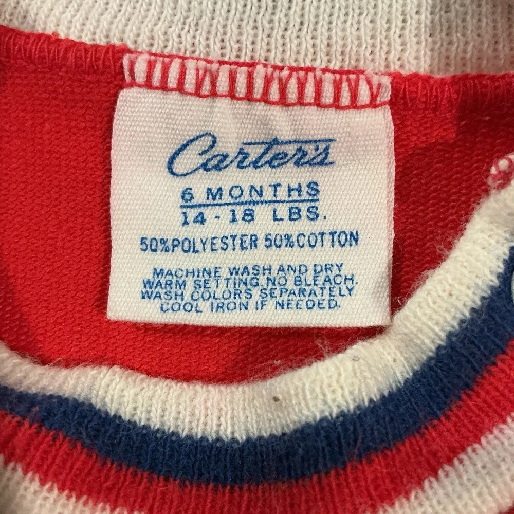 Carters Vintage Jumper One Piece Romper Sports 80s‎ Retro USA Baby Size 6M